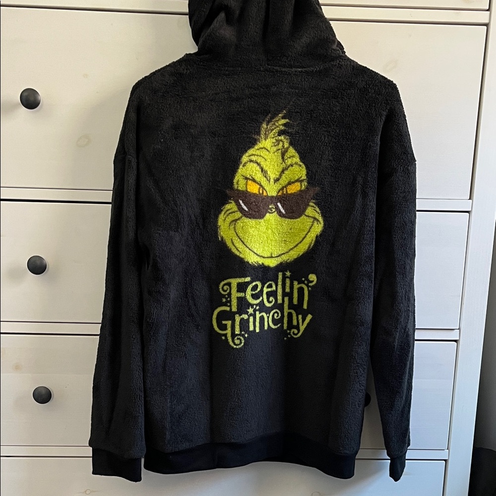 Grinch Fuzzy Zip Up Jacket